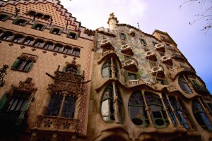 Gaudï is overal: Casa Batllo op de Passeig de Gracia in barcelona